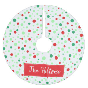 Gepersonaliseerde whimsical Polka Dot Kerstmis Kerstboom Rok