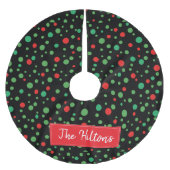 Gepersonaliseerde whimsical Polka Dot Kerstmis Kerstboom Rok (Voorkant)