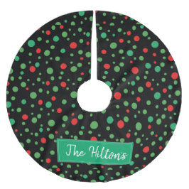 Gepersonaliseerde whimsical Polka Dot Kerstmis Kerstboom Rok