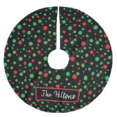 Gepersonaliseerde whimsical Polka Dot Kerstmis Kerstboom Rok (Voorkant)
