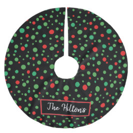 Gepersonaliseerde whimsical Polka Dot Kerstmis Kerstboom Rok