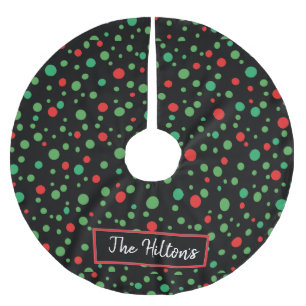 Gepersonaliseerde whimsical Polka Dot Kerstmis Kerstboom Rok