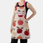 Gepersonaliseerde Whimsical Rode Appeloogst Schort (Insitu)