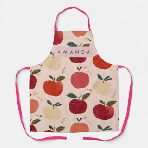 Gepersonaliseerde Whimsical Rode Appeloogst Schort