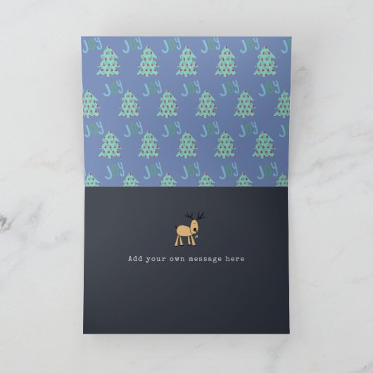 Gepersonaliseerde Whimsical Rustic Reindeer Kaart (Binnen)