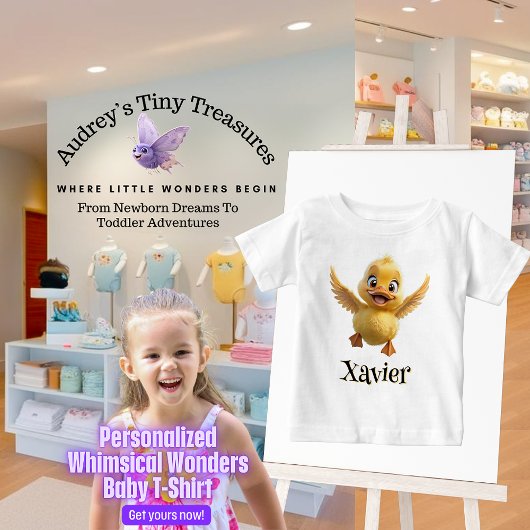 Gepersonaliseerde Whimsical Wonders Baby Duck T-sh