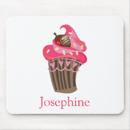 Gepersonaliseerde Whimsy Pink Cupcake Muismat
