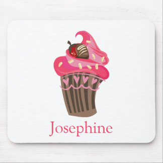 Gepersonaliseerde Whimsy Pink Cupcake Muismat