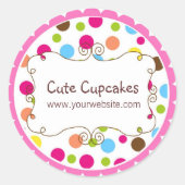 Gepersonaliseerde Whimsy Polka Dot Stickers (Voorkant)