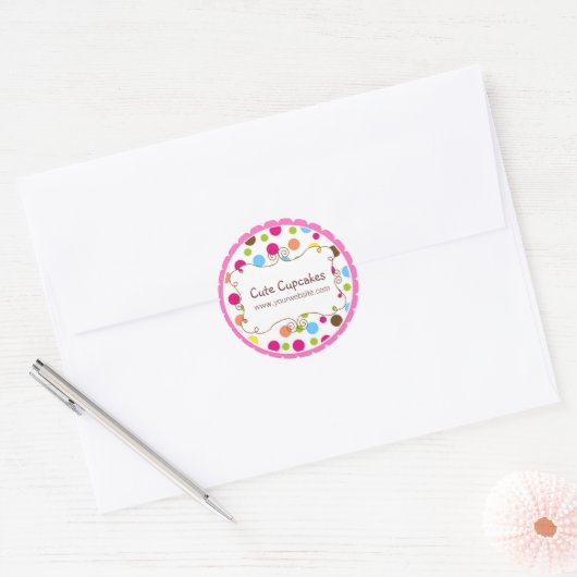 Gepersonaliseerde Whimsy Polka Dot Stickers (Envelop)