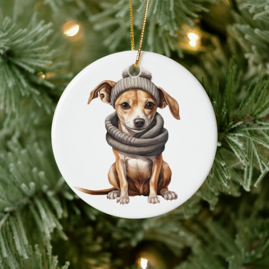 Gepersonaliseerde Whippet Dog Keramisch Ornament (Boom)