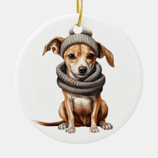 Gepersonaliseerde Whippet Dog Keramisch Ornament (Voorkant)