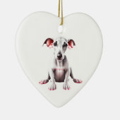Gepersonaliseerde Whippet Puppy Keramisch Ornament (Rechts)