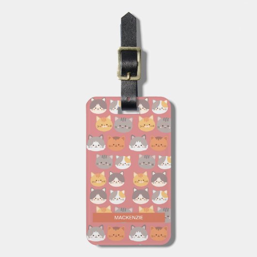 Gepersonaliseerde Whiskers en Whimsy Bagagelabel (Voorkant verticaal)