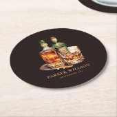 Gepersonaliseerde Whisky Mannen Ronde Kartonnen Onderzetter (Gebogen)