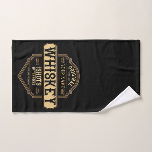 Gepersonaliseerde whisky op de Rocks Liquor Label  Bad Handdoek (Handdoek)