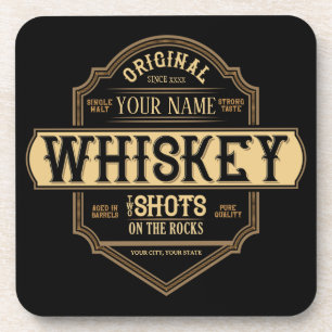 Gepersonaliseerde whisky op de Rocks Liquor Label  Bier Onderzetter