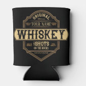 Gepersonaliseerde whisky op de Rocks Liquor Label  Blikjeskoeler (Achterkant)