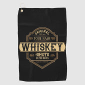 Gepersonaliseerde whisky op de Rocks Liquor Label  Golfhanddoek (Voorkant)