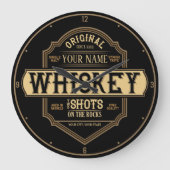 Gepersonaliseerde whisky op de Rocks Liquor Label Grote Klok (Voorkant)
