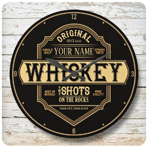 Gepersonaliseerde whisky op de Rocks Liquor Label  Grote Klok