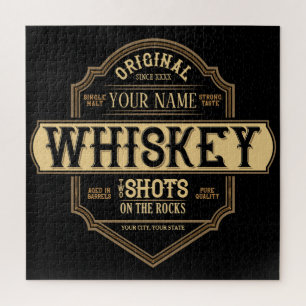 Gepersonaliseerde whisky op de Rocks Liquor Label  Legpuzzel