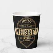 Gepersonaliseerde whisky op de Rocks Liquor Label  Papieren Bekers (Achterkant)