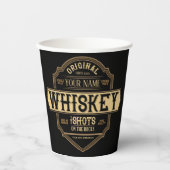Gepersonaliseerde whisky op de Rocks Liquor Label  Papieren Bekers (Voorkant)