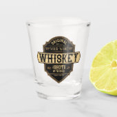 Gepersonaliseerde whisky op de Rocks Liquor Label  Shot Glas (Voorkant)