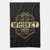 Gepersonaliseerde whisky op de Rocks Liquor Label  Theedoek (Verticaal)