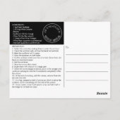 Gepersonaliseerde White Black Script Recept Exchan Briefkaart (Achterkant)