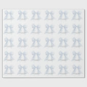 Gepersonaliseerde White Bow Girl Coquette Baby sho Cadeaupapier (Vlak)