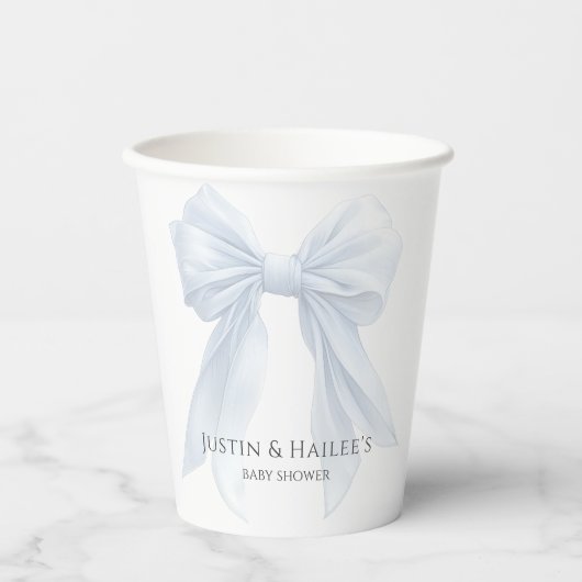 Gepersonaliseerde White Bow Girl Coquette Baby sho Papieren Bekers (Voorkant)