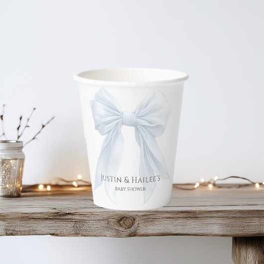 Gepersonaliseerde White Bow Girl Coquette Baby sho Papieren Bekers