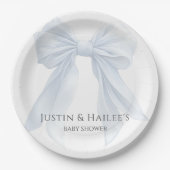 Gepersonaliseerde White Bow Girl Coquette Baby sho Papieren Bordje (Voorkant)