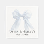 Gepersonaliseerde White Bow Girl Coquette Baby sho Servet (Voorkant)