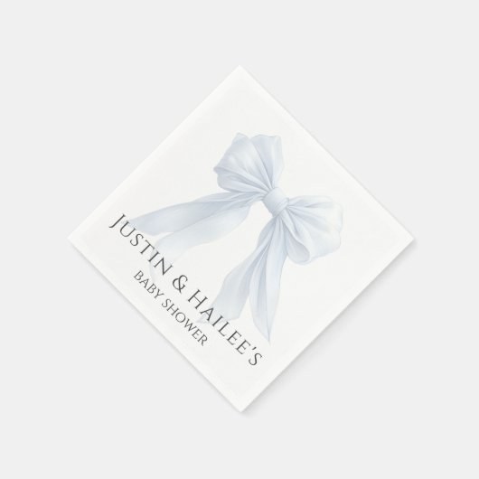 Gepersonaliseerde White Bow Girl Coquette Baby sho Servet (Hoek)