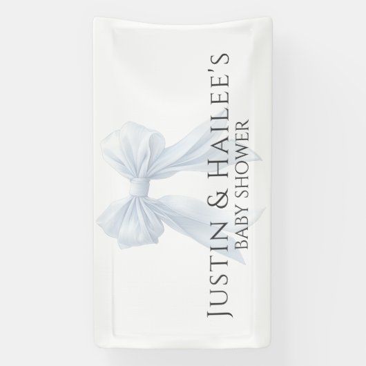 Gepersonaliseerde White Bow Girl Coquette Baby sho Spandoek (Verticaal)