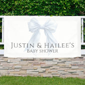 Gepersonaliseerde White Bow Girl Coquette Baby sho Spandoek