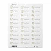 Gepersonaliseerde White Bow Retour Mailing Adres Etiket (Full Sheet)