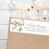 Gepersonaliseerde White Bow Retour Mailing Adres Etiket
