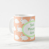 Gepersonaliseerde White Bunny Latte Mok (Voorkant links)