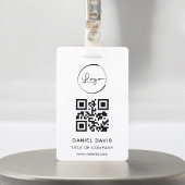 Gepersonaliseerde White Business Logo QR-code Badge