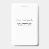 Gepersonaliseerde White Business Logo QR-code Badge (Achterkant)