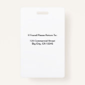 Gepersonaliseerde White Business Logo QR-code Badge (Achterkant)