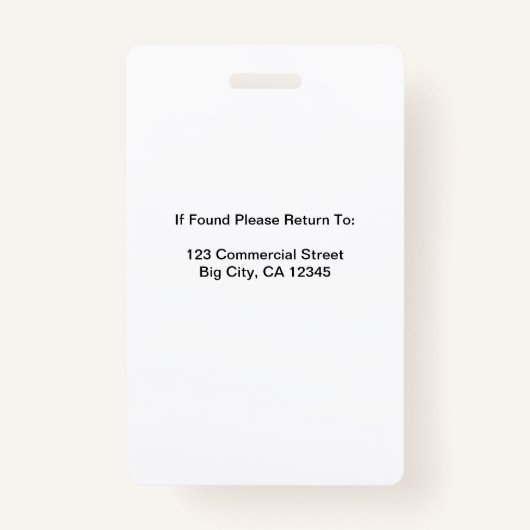 Gepersonaliseerde White Business Logo QR-code Badge (Achterkant)