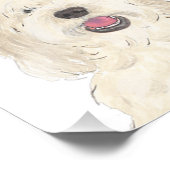Gepersonaliseerde White Cream Doodle Dog Art Foto Afdruk (Hoek)