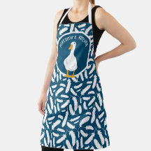 Gepersonaliseerde White Duck Feathers Pattern Blue