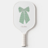 Gepersonaliseerde White Gingham Romantische Coquet Pickleball Paddle (Achterkant)
