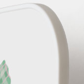 Gepersonaliseerde White Gingham Romantische Coquet Pickleball Paddle (Links Detail)